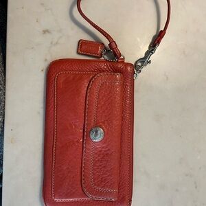Coach Red Leather Wristlet